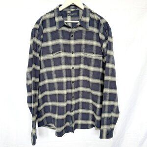 Lucky Brand Navy Flannel Plaid Button Shirt
